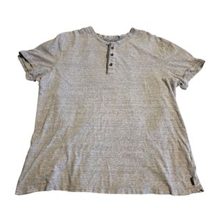 Express Gray 3 Button Shortsleeve Cotton T-Shirt Size M